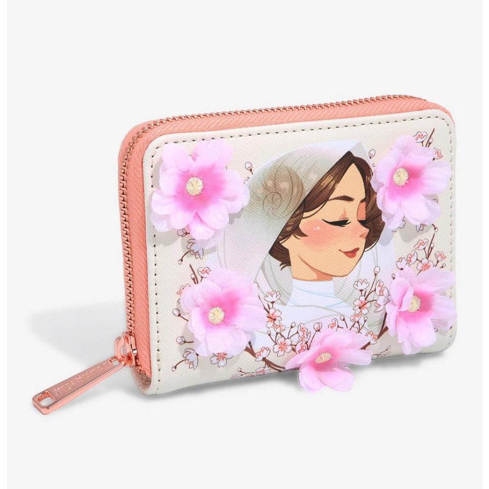 Loungefly Star Wars Princess Leia Wallet Cherry Blossom Floral Zip Around - Picture 1 of 3
